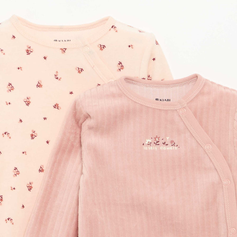 Lot de 2 pyjama en velours avec pieds