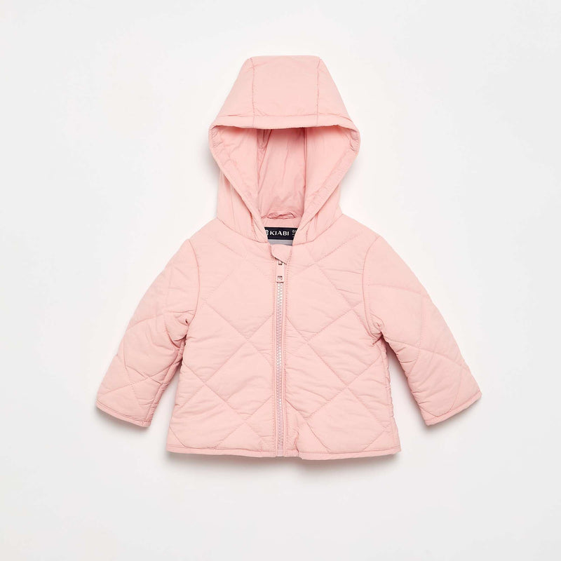 Blouson matelassé à capuche – Rose – Kiabi Maroc
