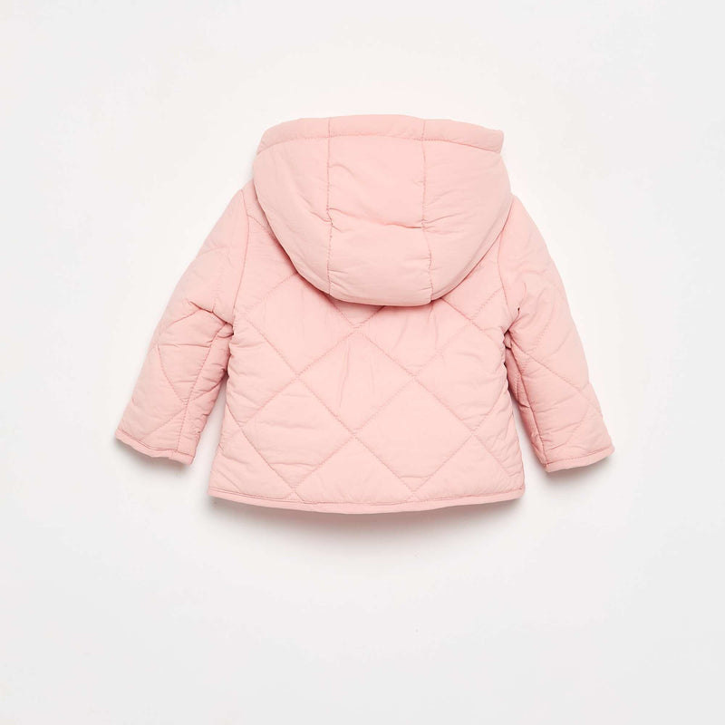 Blouson matelassé à capuche – Rose – Kiabi Maroc