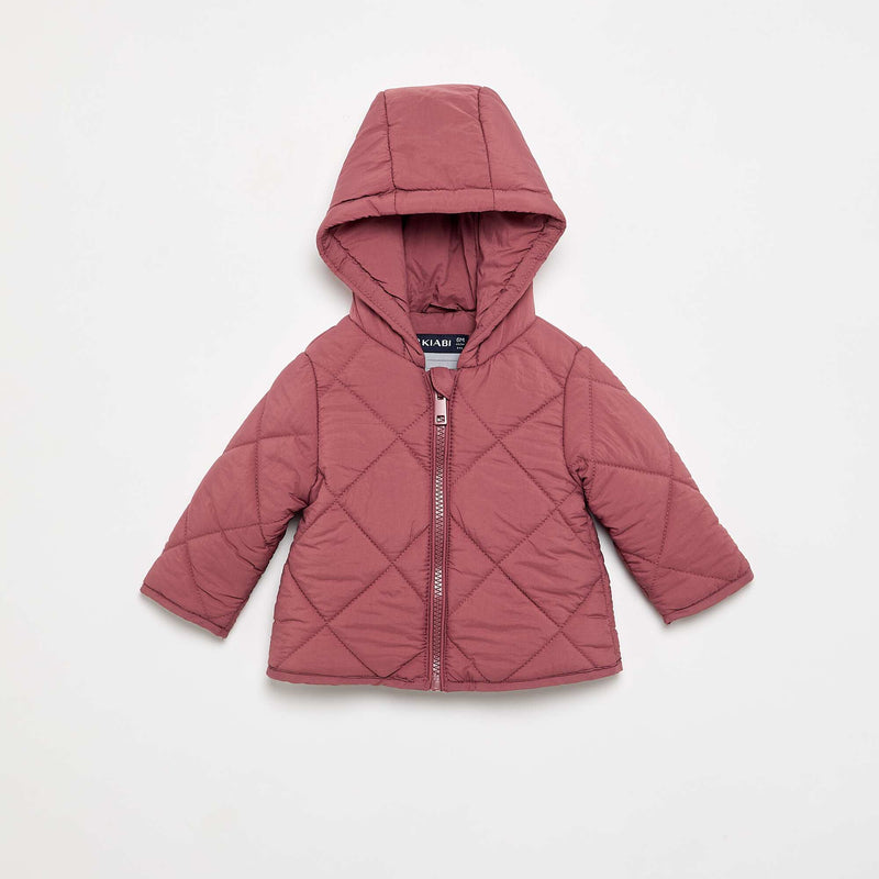 Blouson matelassé à capuche – Rose – Kiabi Maroc