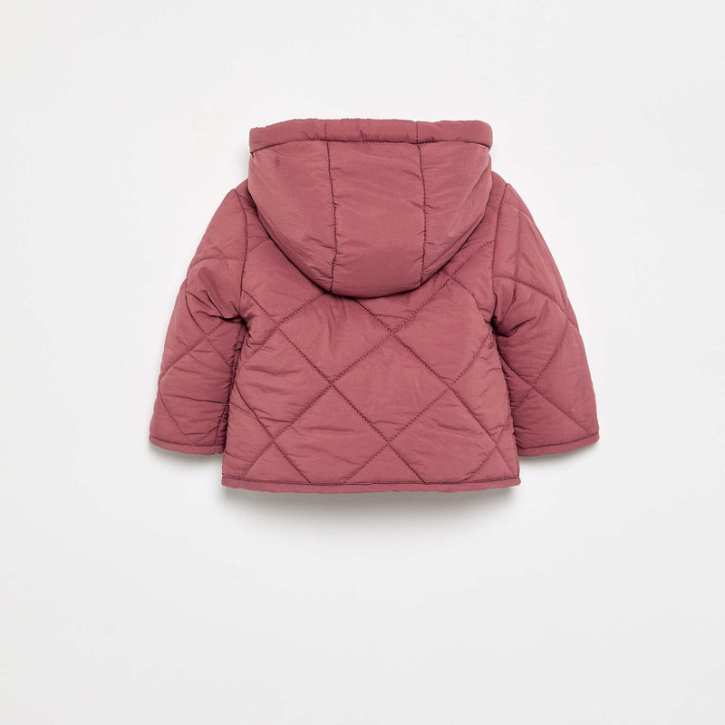 Blouson matelassé à capuche – Rose – Kiabi Maroc