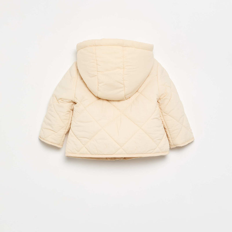 Blouson matelassé à capuche – Beige – Kiabi Maroc