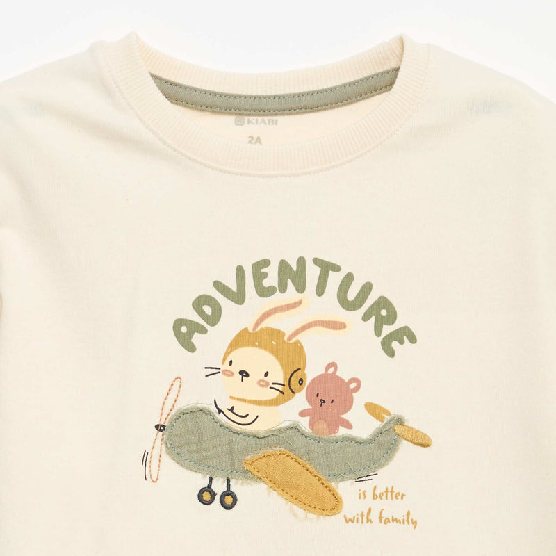 T-shirt imprimé fantaisie à manches courtes
