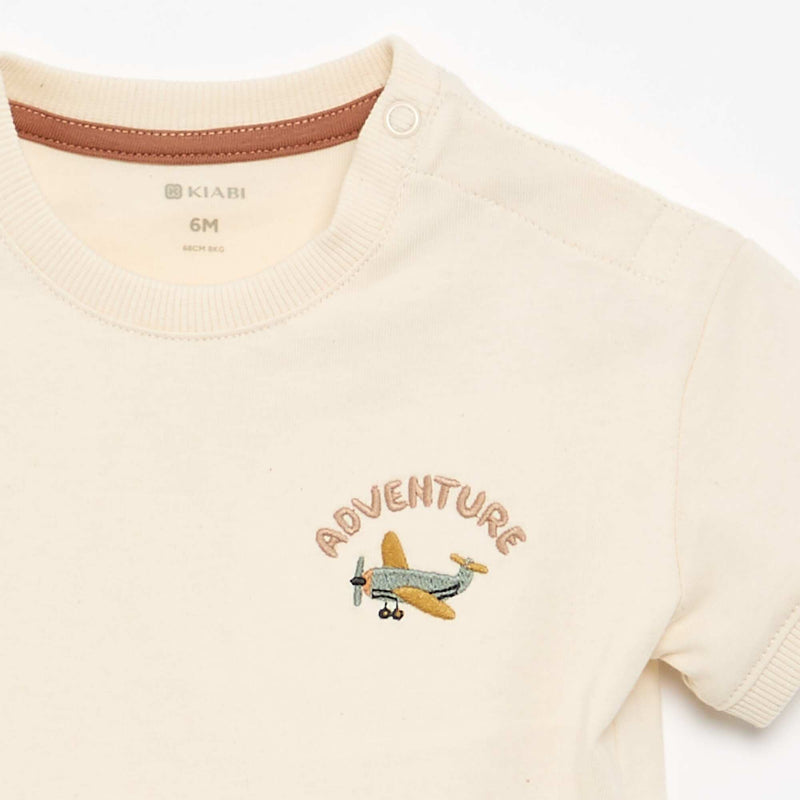 T-shirt imprimé fantaisie à manches courtes