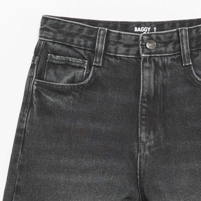 Pantalon denim coupe baggy – Gris – Kiabi Maroc