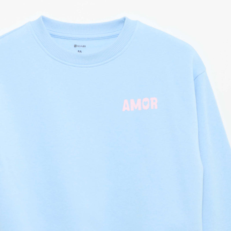 Sweat en molleton imprimé poitrine – Bleu – Kiabi Maroc