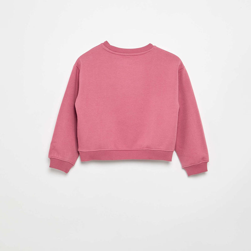 Sweat en molleton imprimé poitrine – Rose – Kiabi Maroc