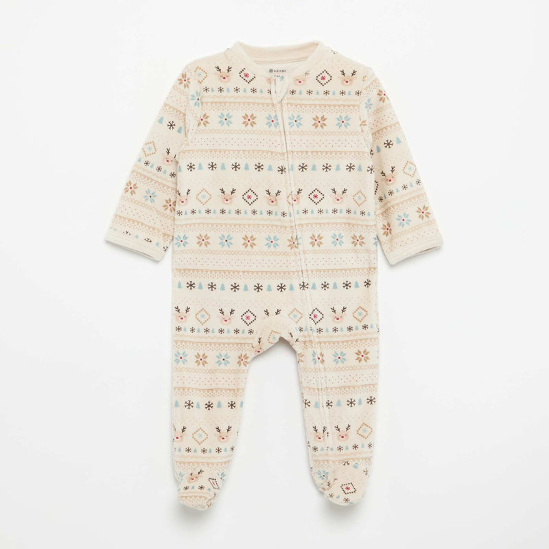 Pyjama dors bien en velours côtelé – Blanc – Kiabi Maroc