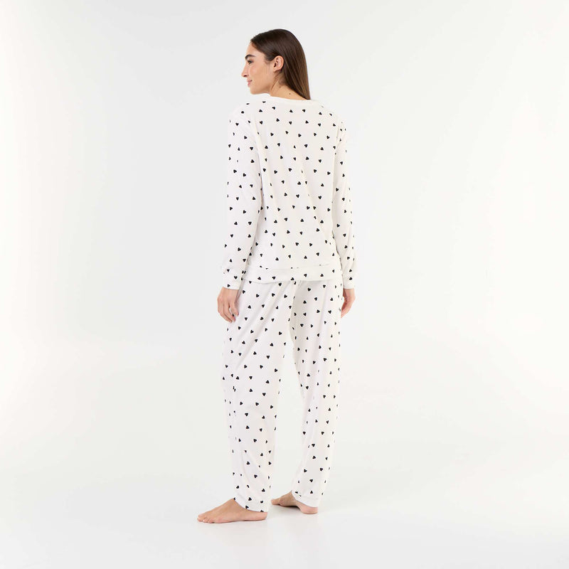 Ensemble de pyjama long en polaire - 2 pièces – Blanc – Kiabi Maroc