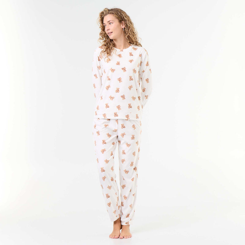 Ensemble de pyjama long en polaire - 2 pièces – Blanc – Kiabi Maroc