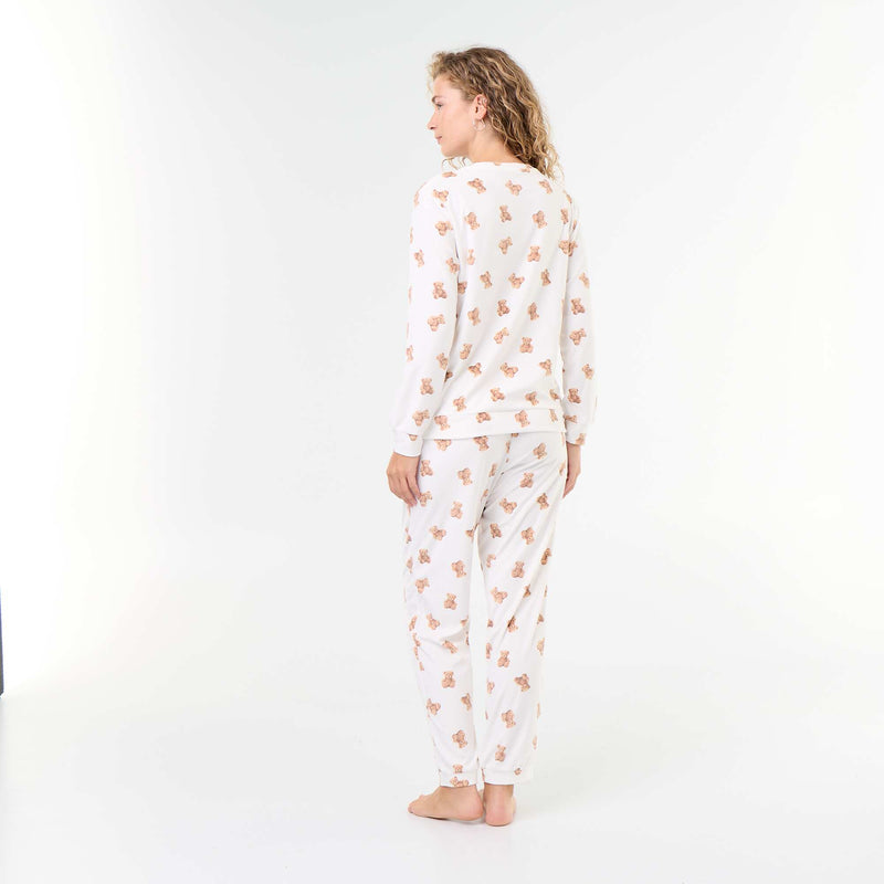 Ensemble de pyjama long en polaire - 2 pièces – Blanc – Kiabi Maroc