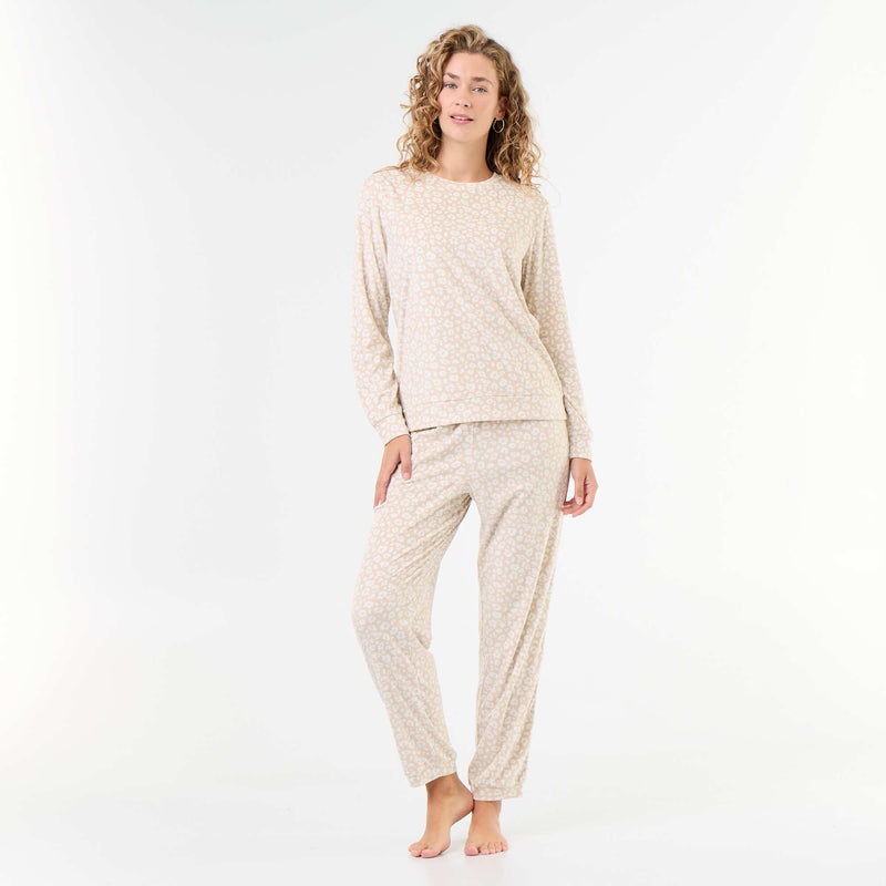 Ensemble de pyjama long en polaire - 2 pièces – Beige – Kiabi Maroc