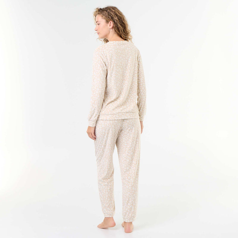 Ensemble de pyjama long en polaire - 2 pièces – Beige – Kiabi Maroc