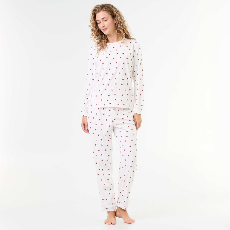 Ensemble de pyjama long en polaire - 2 pièces – Blanc – Kiabi Maroc