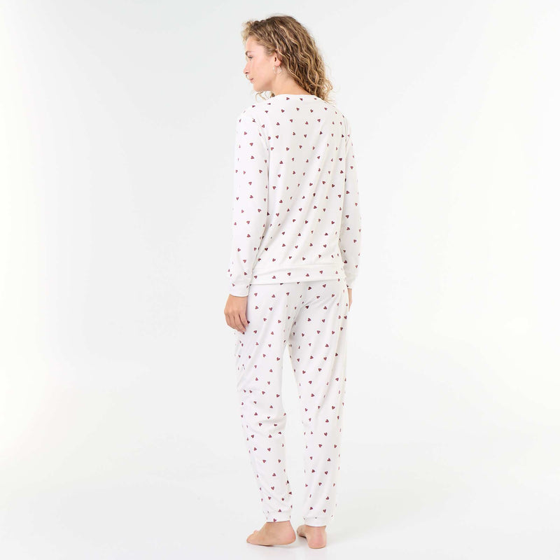 Ensemble de pyjama long en polaire - 2 pièces – Blanc – Kiabi Maroc