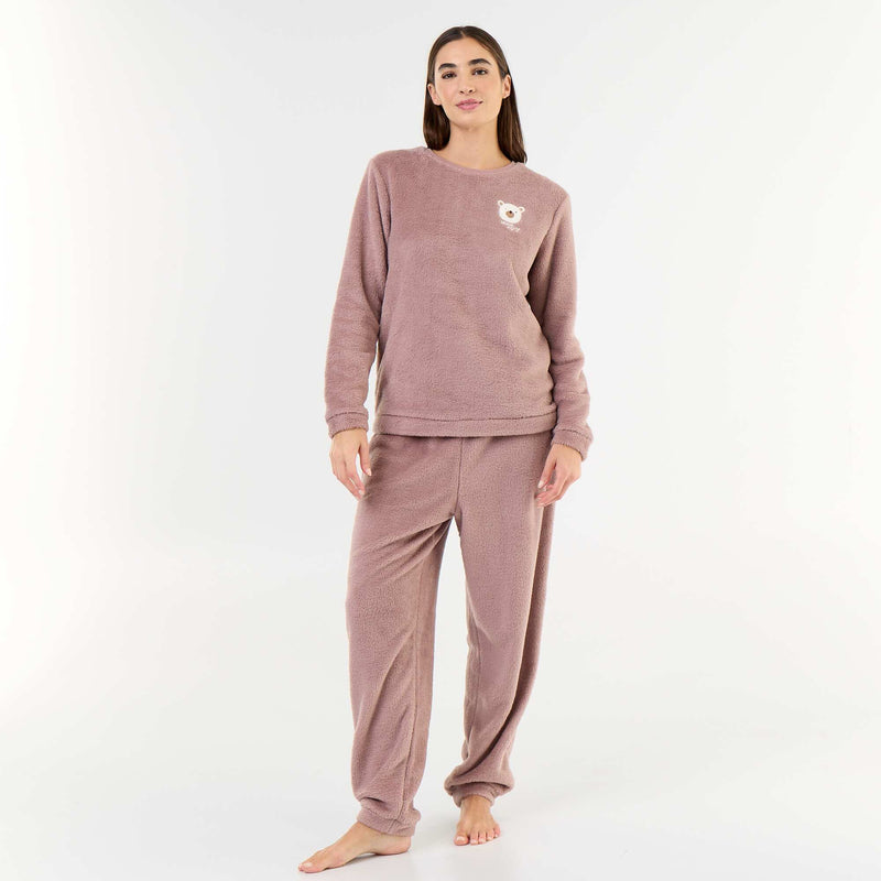 Ensemble pyjama en polaire t-shirt + pantalon - 2 pièces – Rose – Kiabi Maroc