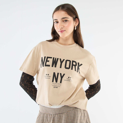 Tee-shirt 2-en-1 avec dentelle