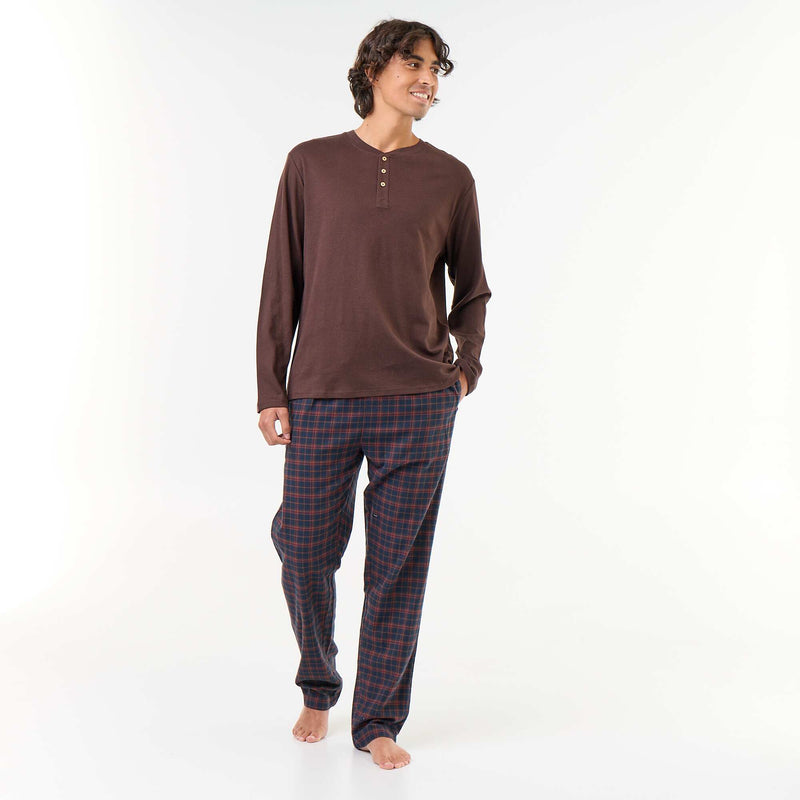 Pyjama t-shirt + pantalon en flanelle - 2 pièces – Marron – Kiabi Maroc