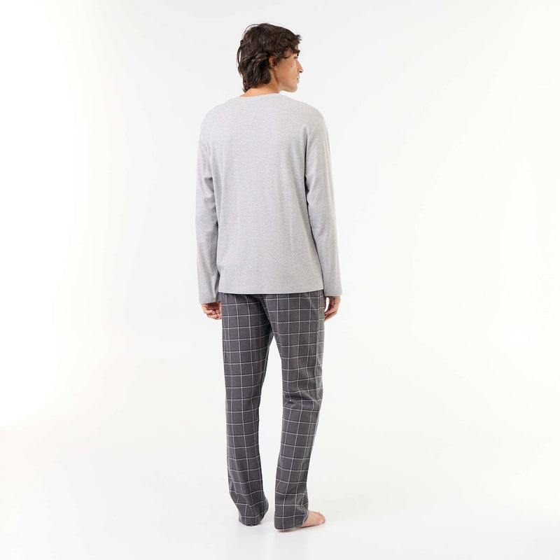 Pyjama t-shirt + pantalon en flanelle - 2 pièces – Gris – Kiabi Maroc