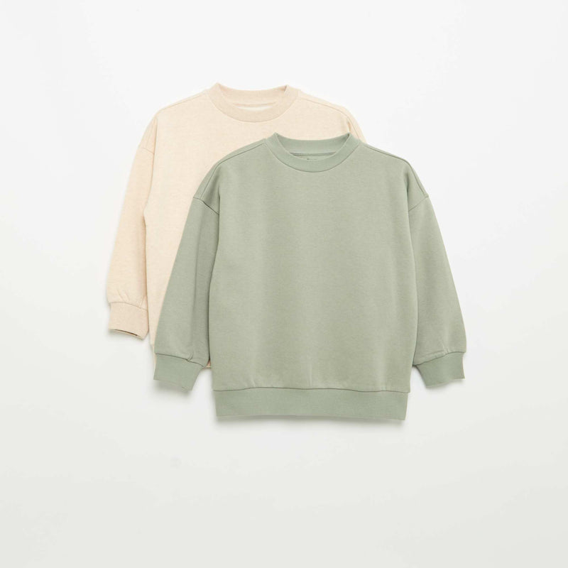 Lot de 2 sweats unis – Beige – Kiabi Maroc