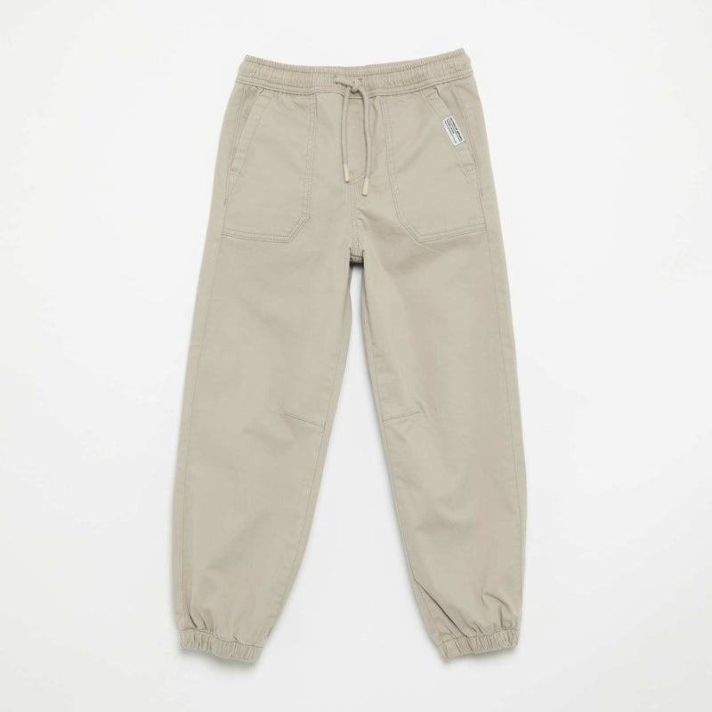 Jogpant avec cordons de serrage – Beige – Kiabi Maroc