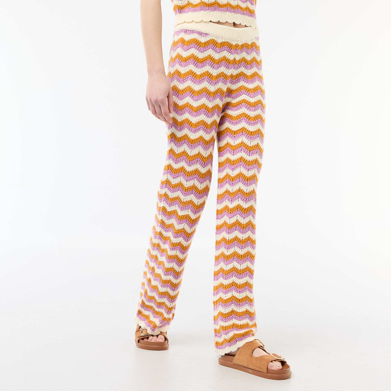 Pantalon large en crochet