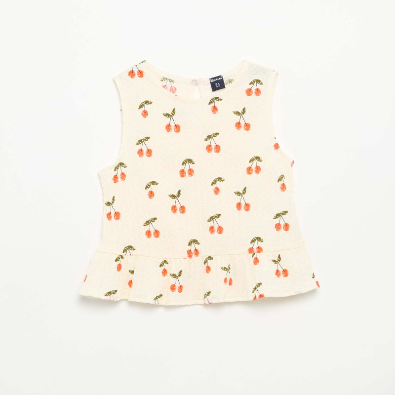 Blouse gaufrée sans manches