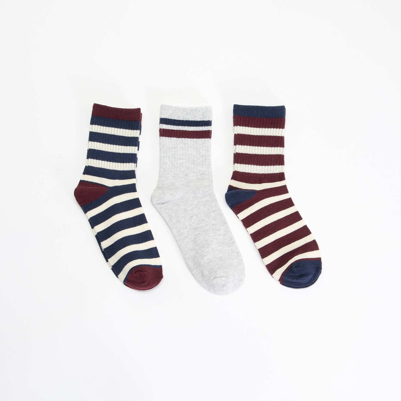 Lot de 3 chaussettes rayées