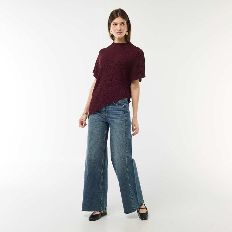 T-shirt en maille à base asymétrique