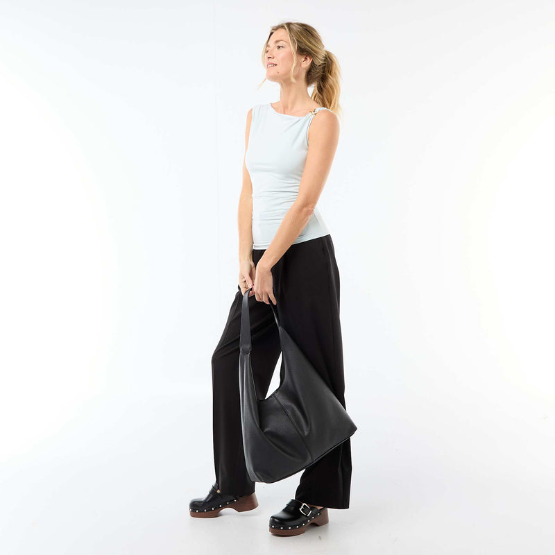 T-shirt stretch avec bijou doré