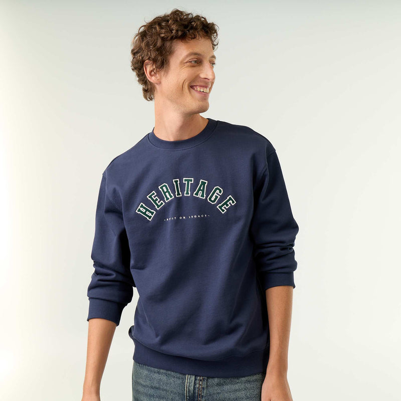 Sweat esprit sportswear avec inscriptions brodées – Bleu – Kiabi Maroc