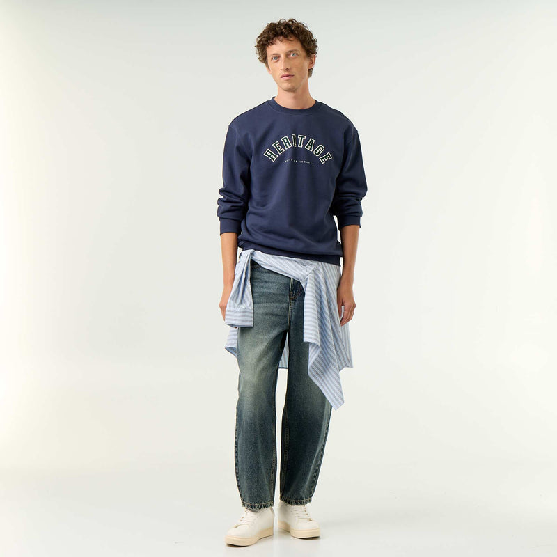 Sweat esprit sportswear avec inscriptions brodées – Bleu – Kiabi Maroc