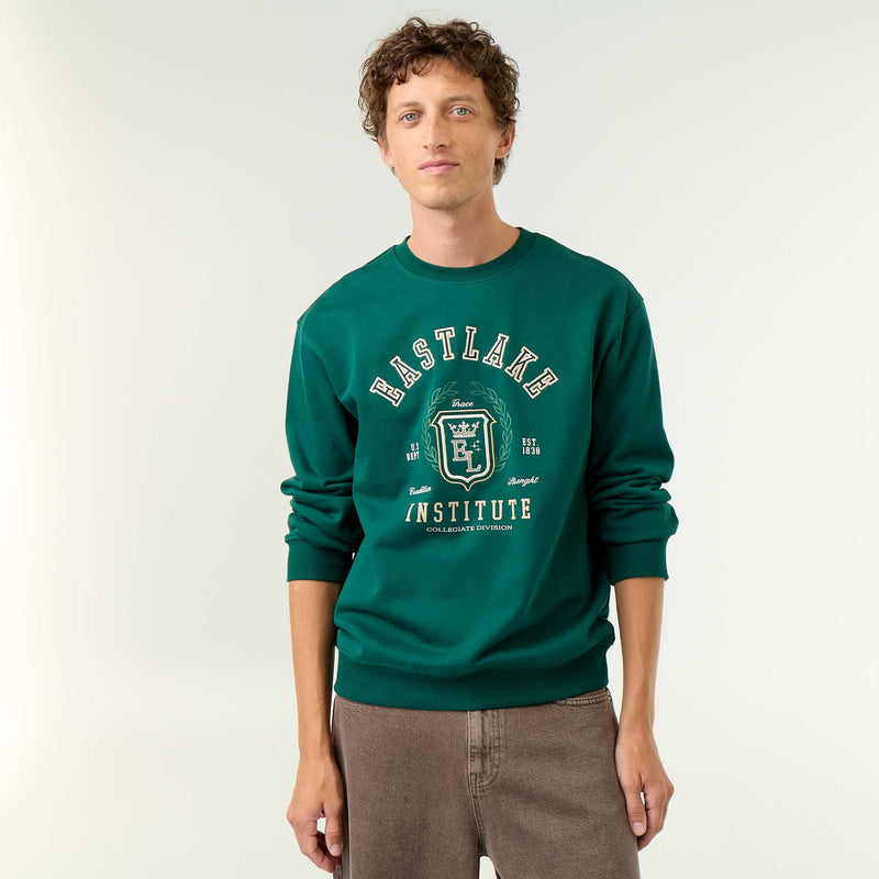 Sweat esprit sportswear avec inscriptions brodées – Vert – Kiabi Maroc