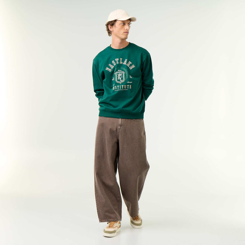 Sweat esprit sportswear avec inscriptions brodées – Vert – Kiabi Maroc