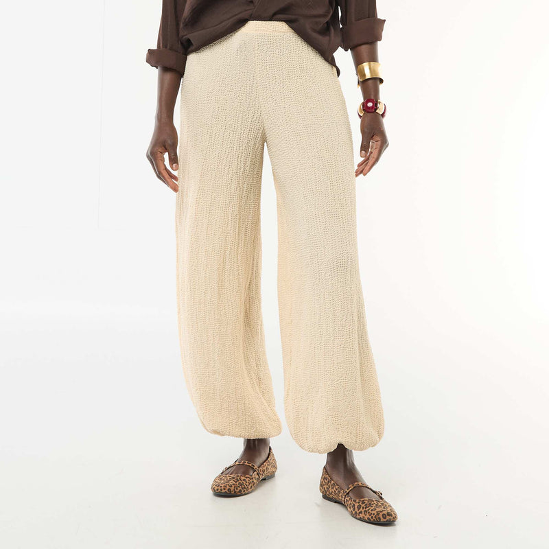 Pantalon en maille crinkle