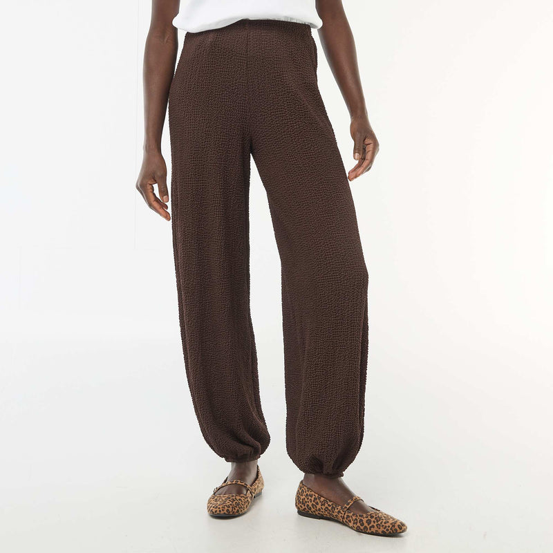 Pantalon en maille crinkle
