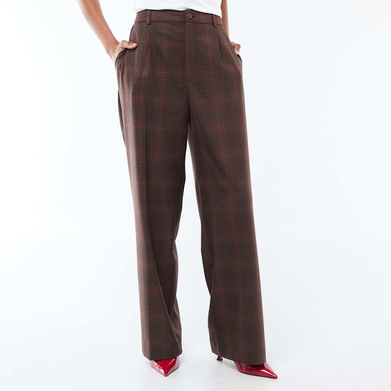 Pantalon à carreaux large fit