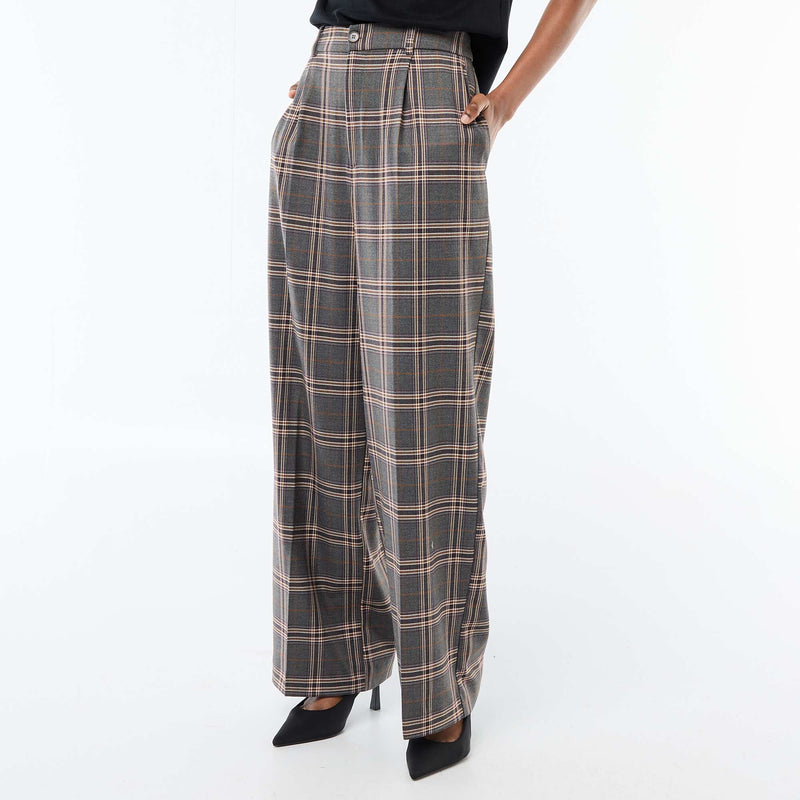 Pantalon à carreaux large fit