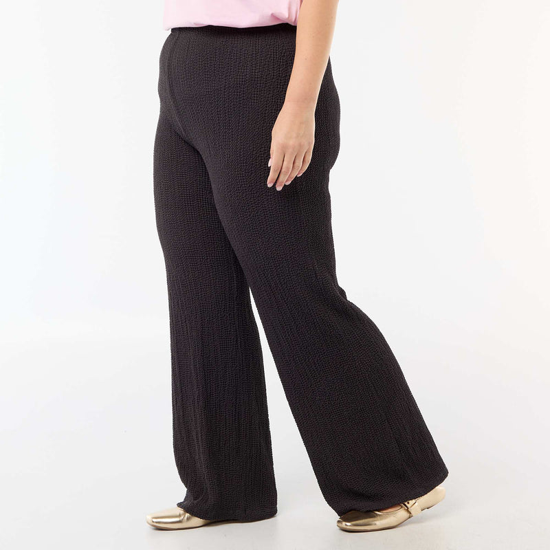 Pantalon large en maille gaufrée