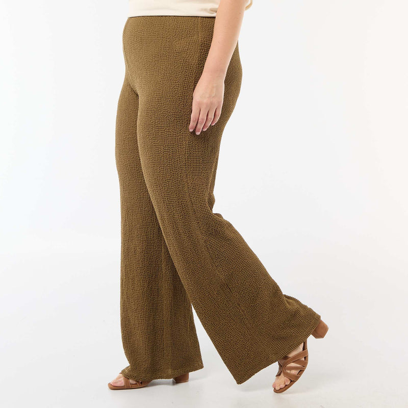 Pantalon large en maille gaufrée