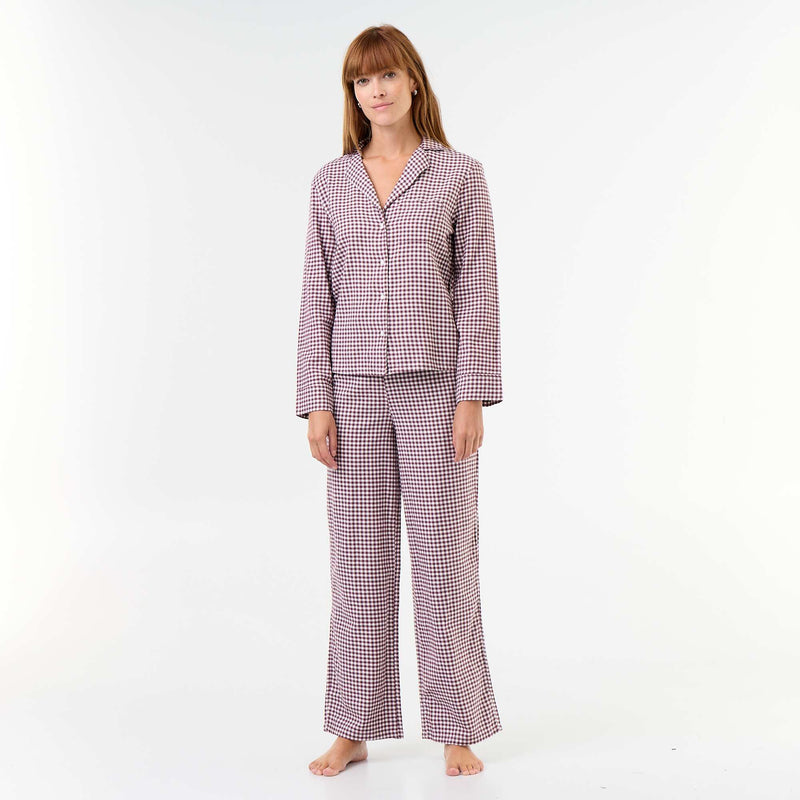 Pyjama chemise + pantalon à motif - 2 pièces – Rouge – Kiabi Maroc