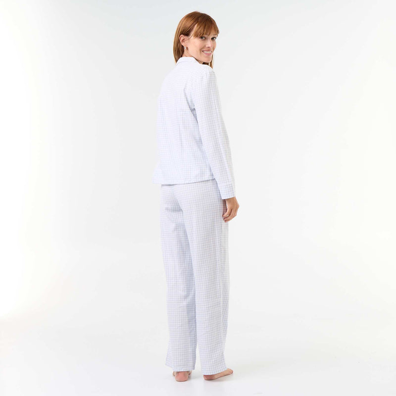 Pyjama chemise + pantalon à motif - 2 pièces – Bleu – Kiabi Maroc