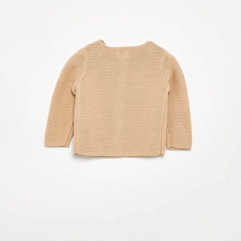 Gilet au point mousse – Beige – Kiabi Maroc