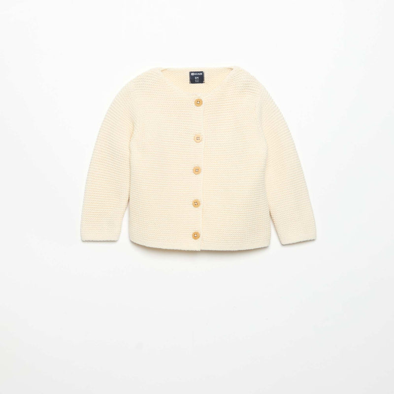 Gilet au point mousse – Blanc – Kiabi Maroc