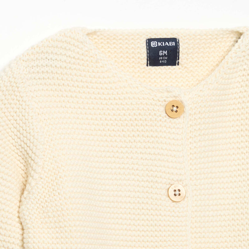 Gilet au point mousse – Blanc – Kiabi Maroc