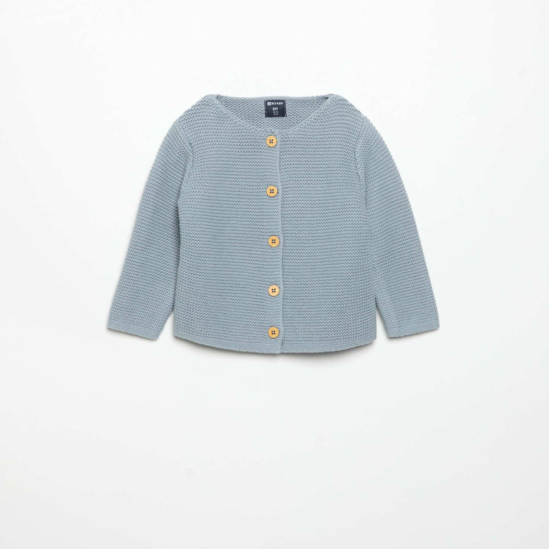 Gilet au point mousse – Bleu – Kiabi Maroc