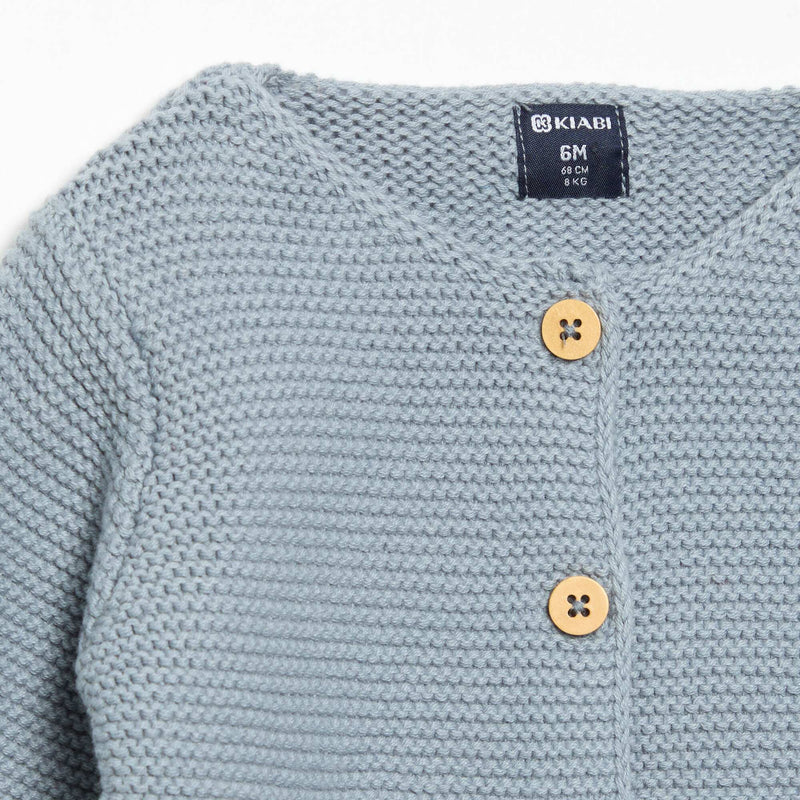 Gilet au point mousse – Bleu – Kiabi Maroc