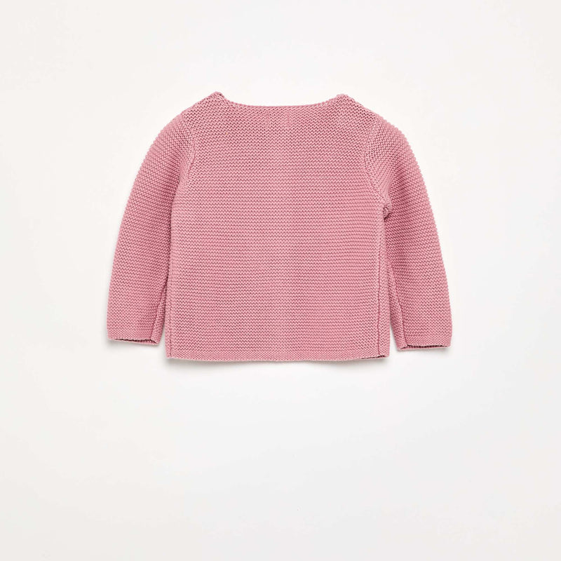 Gilet au point mousse – Rose – Kiabi Maroc
