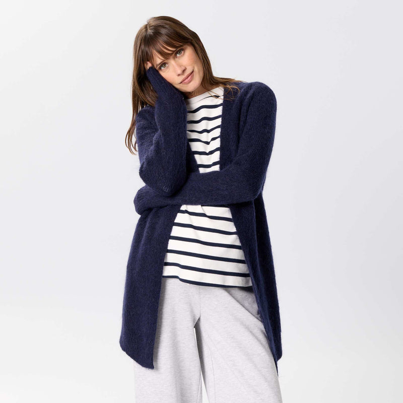 Gilet long de maternité en mohair mélangé – Bleu – Kiabi Maroc
