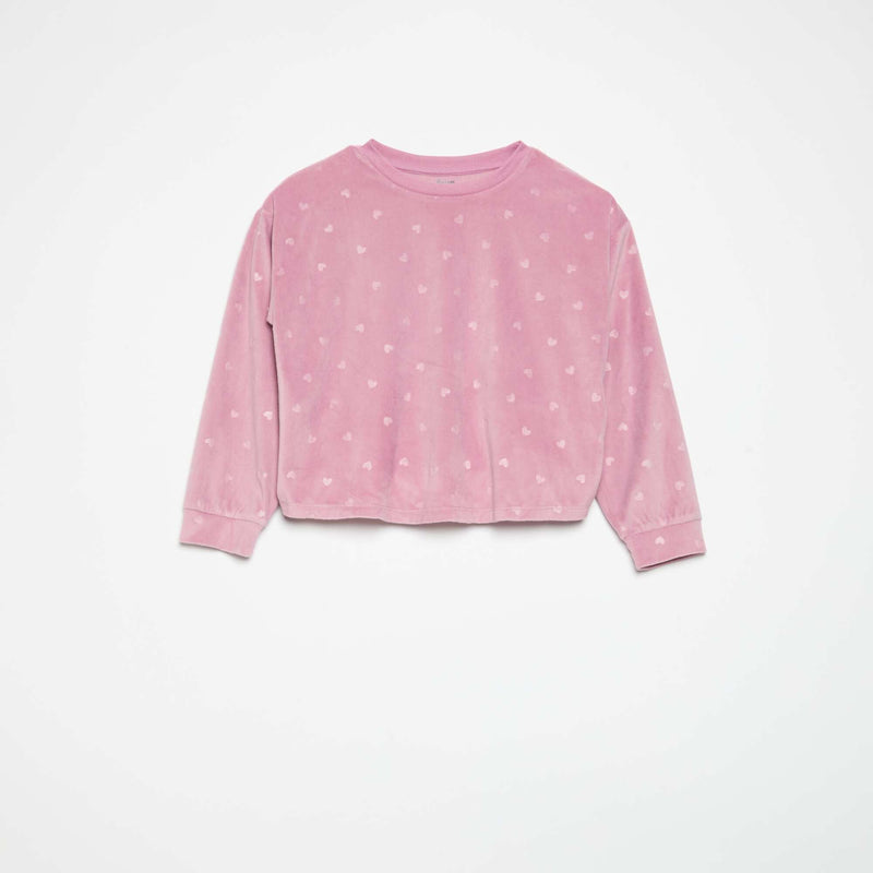 Pyjama imprimé 2 pièces - Sweat + pantalon – Rose – Kiabi Maroc